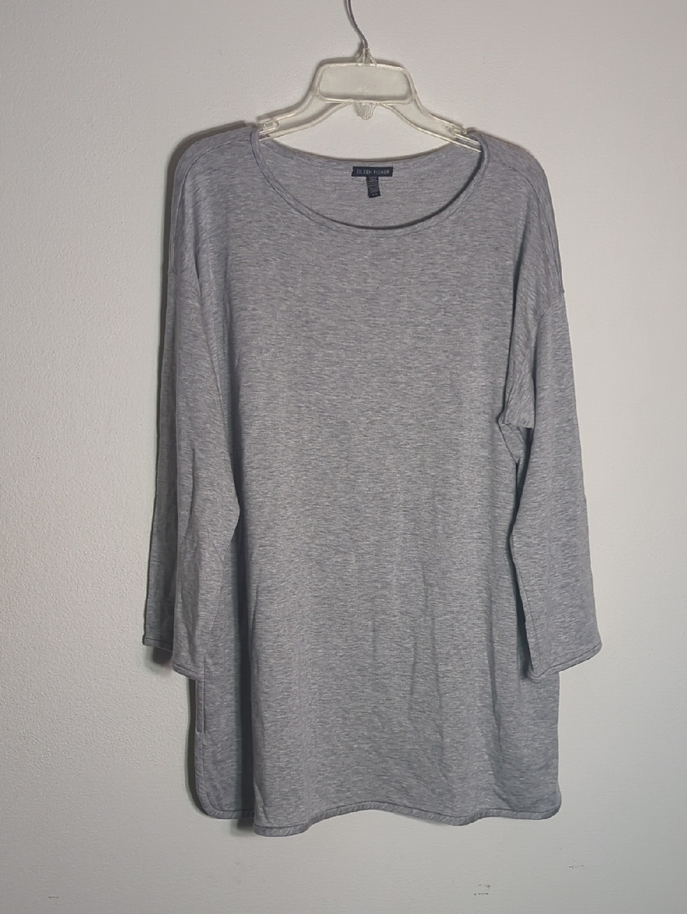 Eileen Fisher Women's Sweatshirt Oversized Tunic Neutral Grey Quiet Luxury Large